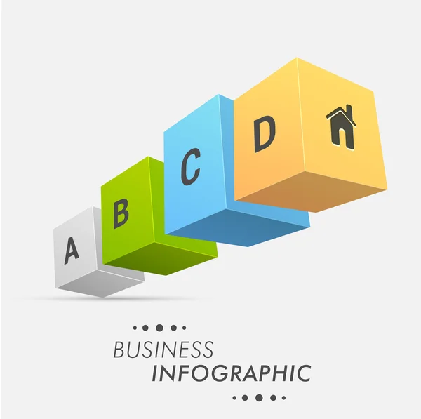 Cubi infografici 3D per il business . — Vettoriale Stock