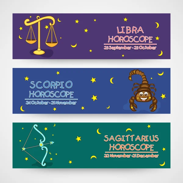 Site web horoscope en-tête ou concept de bannière . — Image vectorielle