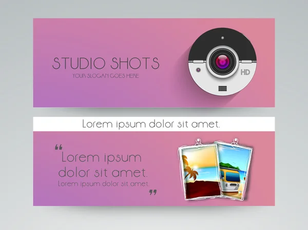 Studio shots diseño de cabecera web . — Archivo Imágenes Vectoriales