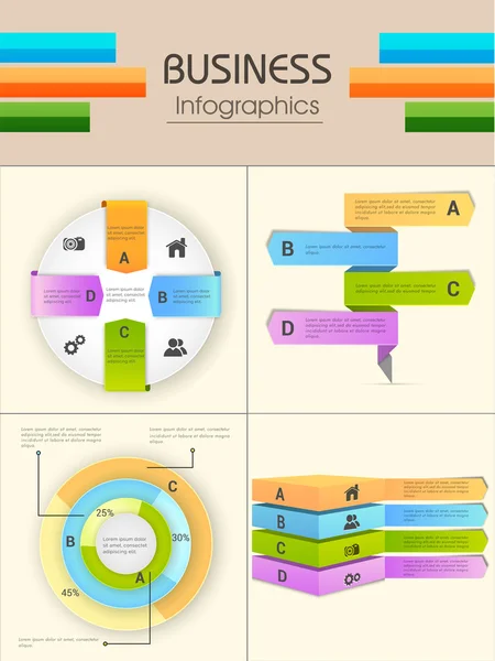 Ensemble d'éléments d'infographie d'entreprise . — Image vectorielle