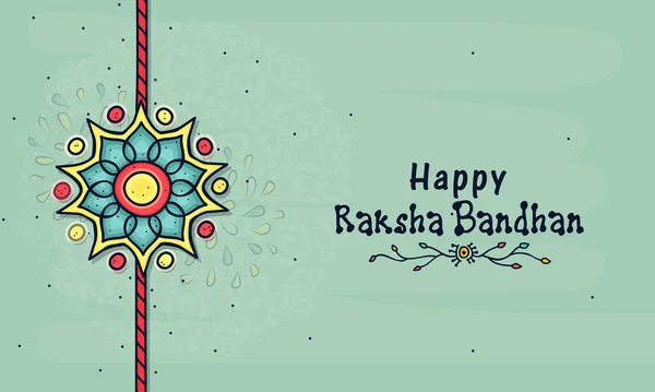 Gyönyörű rakhi Raksha Bandhan ünnepe. — Stock Vector