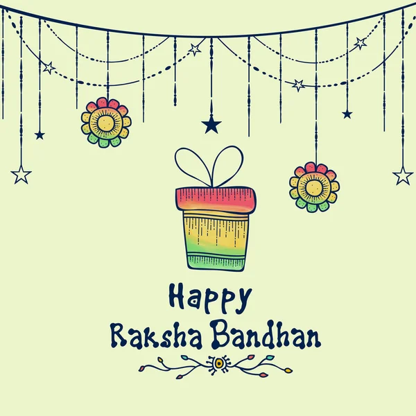 Greeting card for Raksha Bandhan celebration. — Stock Vector