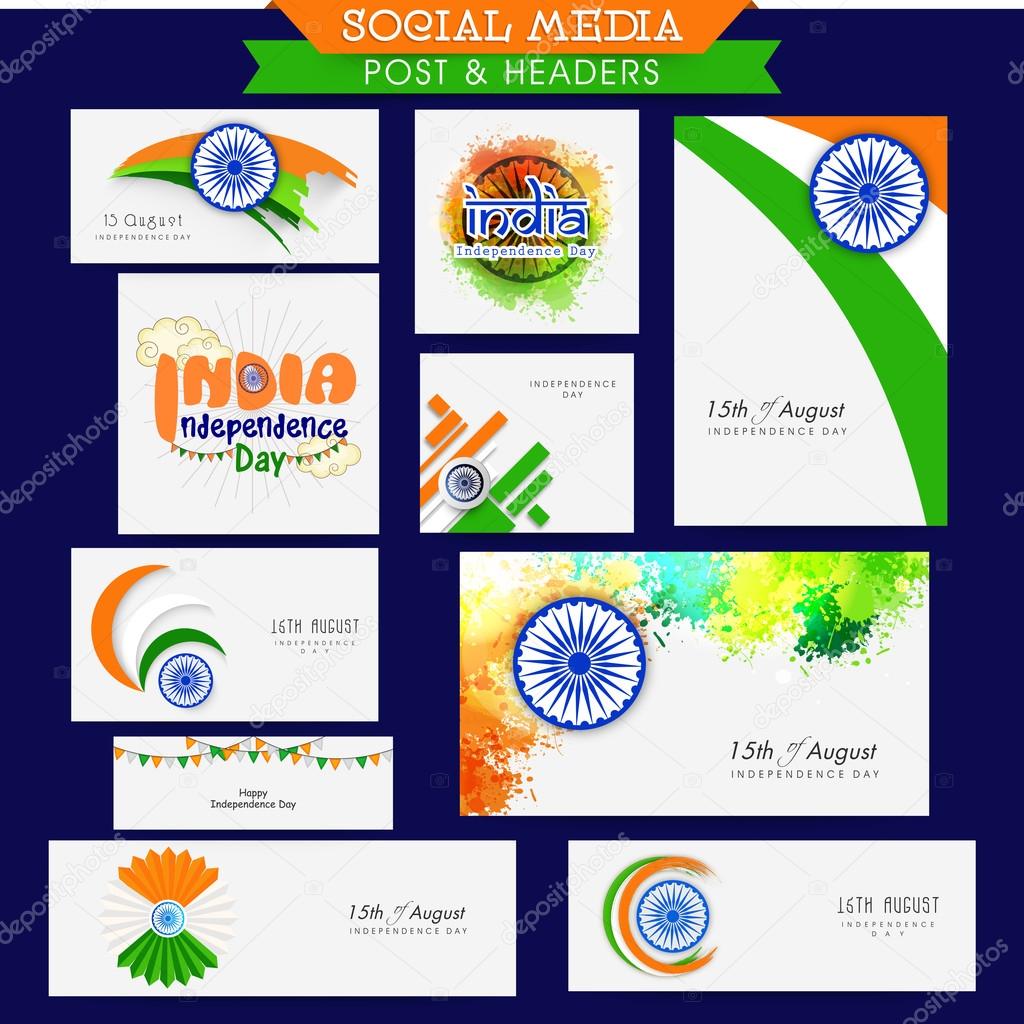 Social media header for Indian Independence Day.