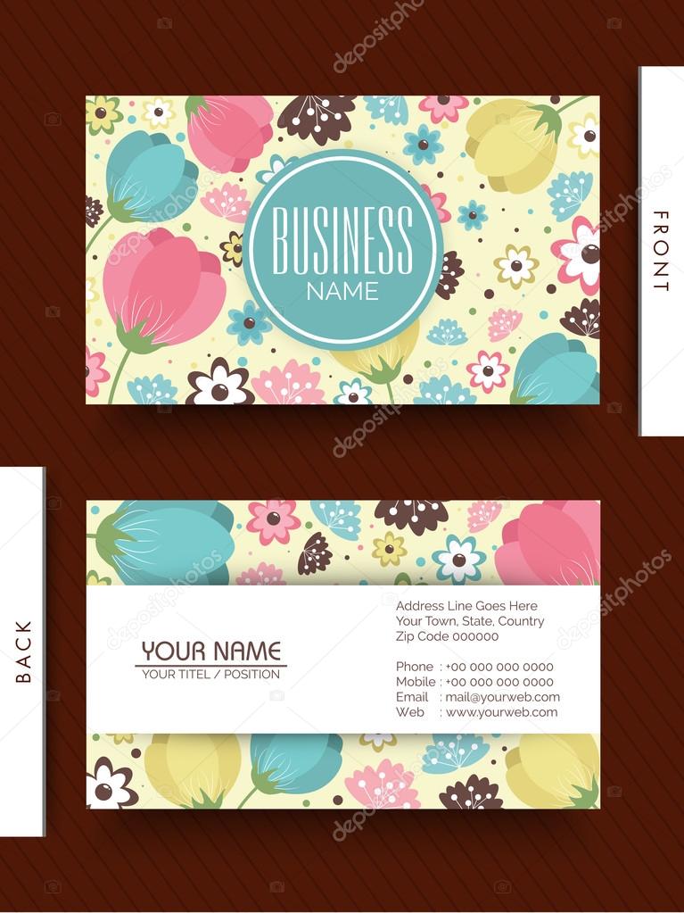 FLoral business card design.