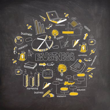 Various business infographic elements.