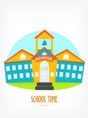 Creative colorful school building.