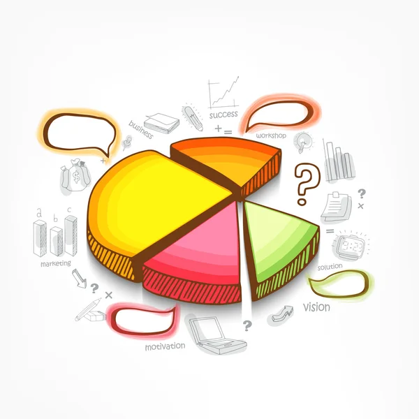 Layout infográfico de negócios elegante criativo com torta colorida c — Vetor de Stock