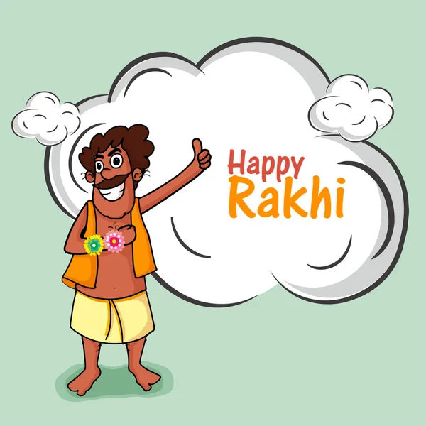Funny man for Raksha Bandhan celebration. — Διανυσματικό Αρχείο