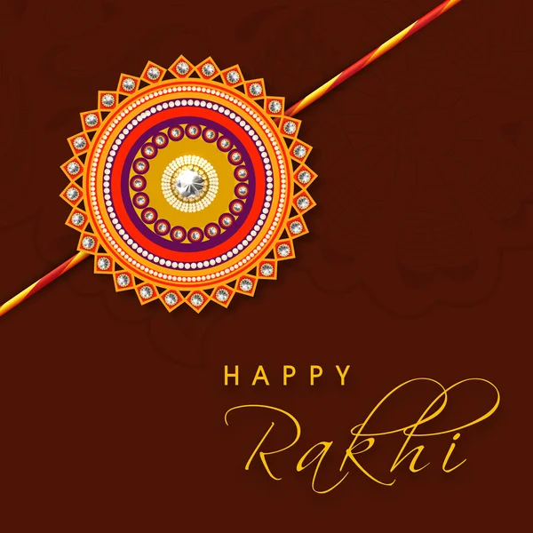 Beau rakhi pour la célébration de Raksha Bandhan . — Image vectorielle