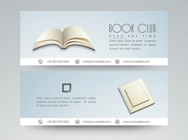 Concept of book club web header. — Stock Vector