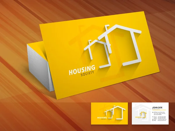 Creative business card for housing society. — Stock Vector