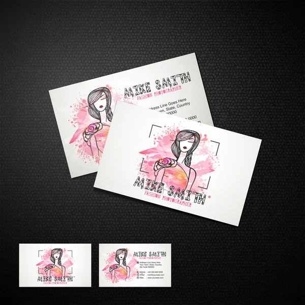 Business card design for photography business. — ストックベクタ