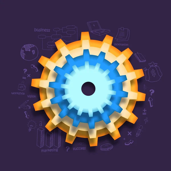 Creative cogwheel with infographic elements. — Wektor stockowy
