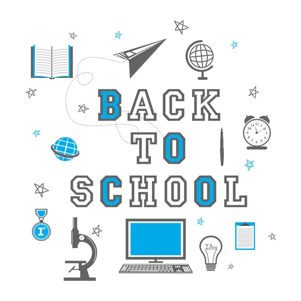 Stylish educational objects or elements for Back to School. — Stockvector