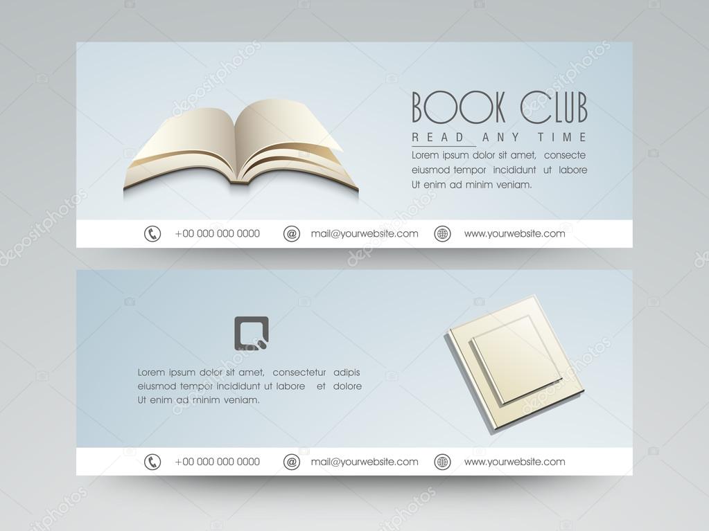 Concept of book club web header.