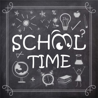 Okul zamanı için yaratıcı illüstrasyon.