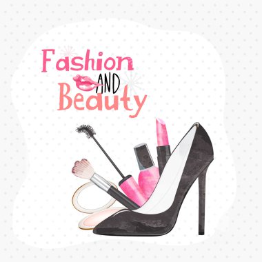 Yaratıcı kadın kozmetik ve sandal.