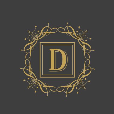 İngilizce alfabe D ile sigorta primi monogram.