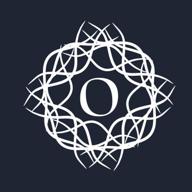 İngilizce alfabe O ile sigorta primi monogram.