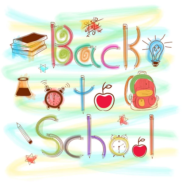 Ilustração criativa para Back to School . —  Vetores de Stock