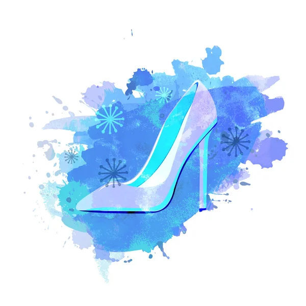 Illustration of a beautiful high heels sandal. — Stock Vector