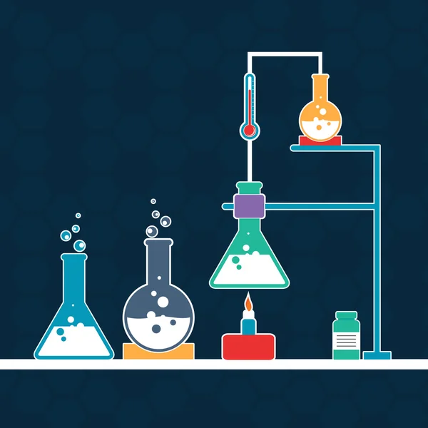 Laboratório de ciências com laboratórios . —  Vetores de Stock