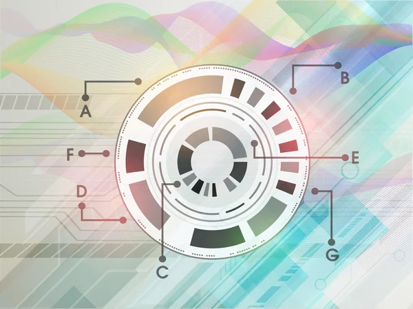 Cerchio tecnologico con motivo astratto . — Vettoriale Stock