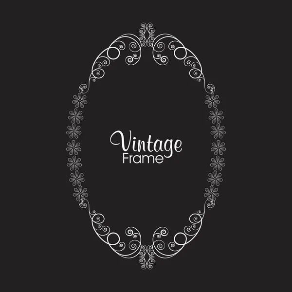 Cornice vintage con decorazione floreale . — Vettoriale Stock