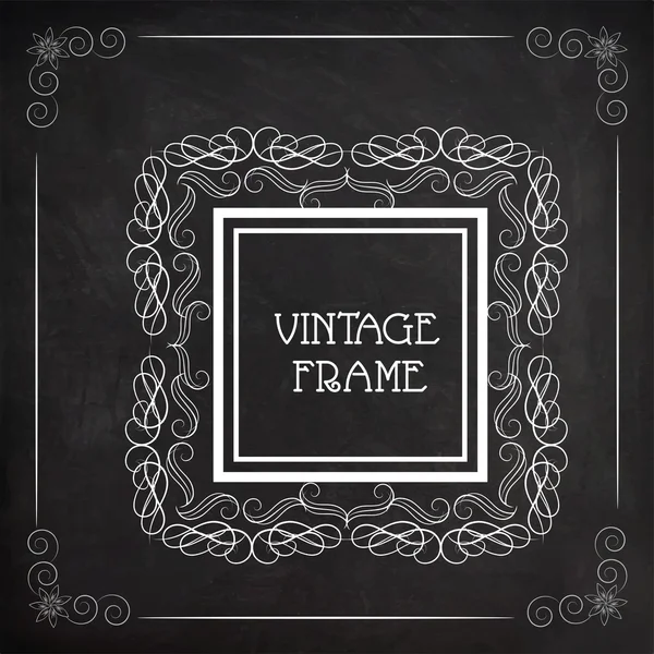 Ontwerp met bloemen versierd mooie Vintage frame. — Stockvector