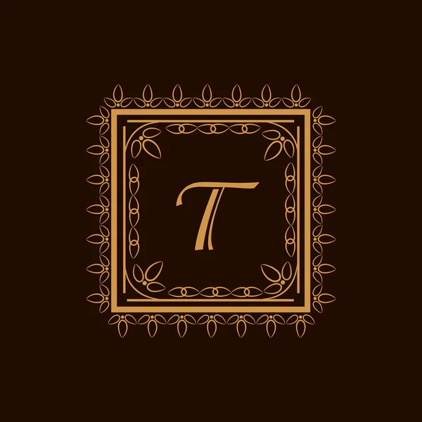 Projekt starodawny monogram litery t. — Wektor stockowy