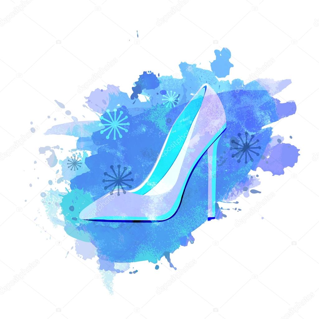 Illustration of a beautiful high heels sandal.