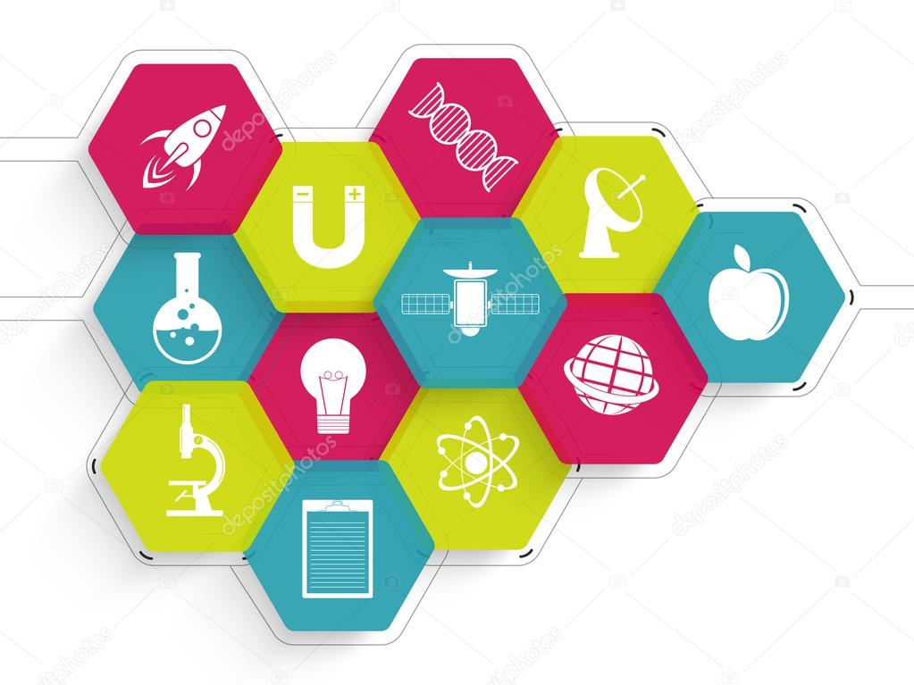 Colorful sticker, tag or label for Science.