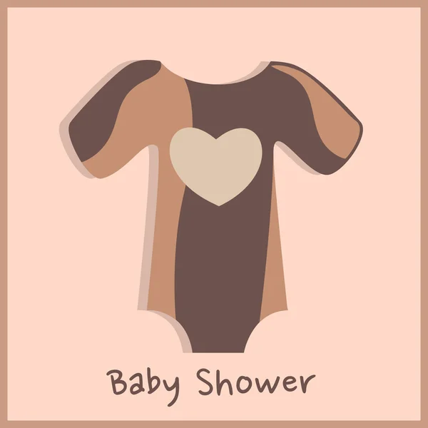 Baby-Shower-Feier mit Babykleidung. — Stockvektor