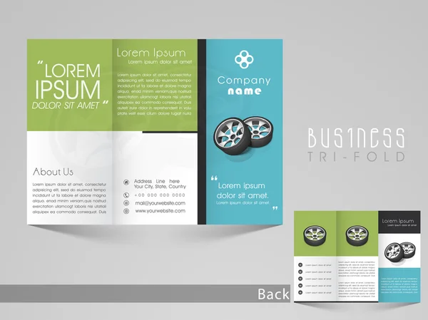 Stylish trifold or flyer for Tires shop. — Stockvector