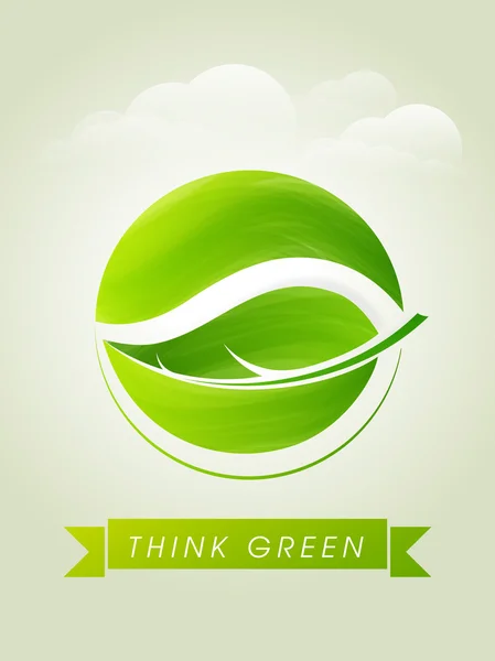 Plantilla Think Green, diseño de banner o volante . — Archivo Imágenes Vectoriales