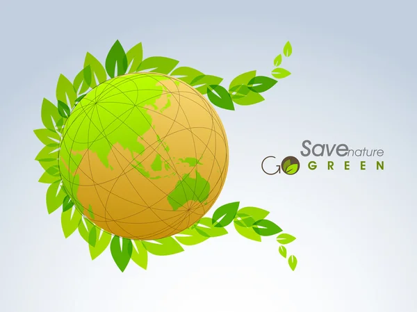 Shiny globe for Save Nature. — Stock Vector