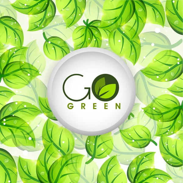 Design pegajoso para Go Green . —  Vetores de Stock