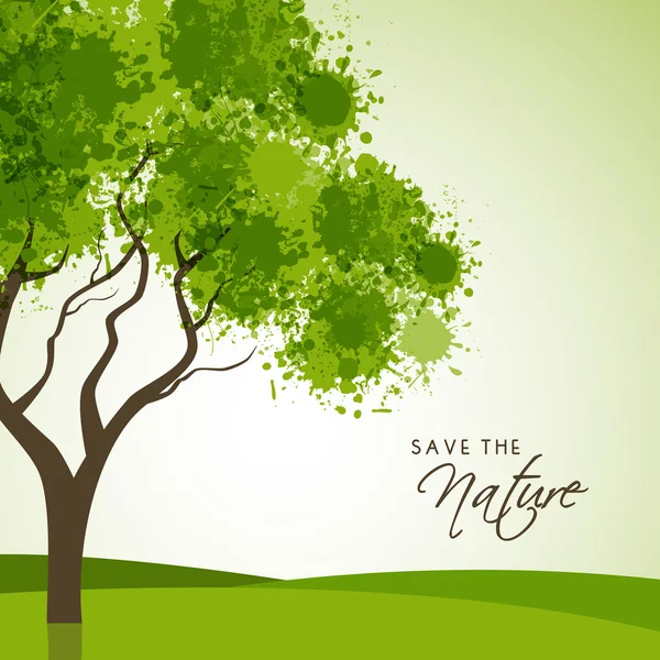 Creative Tree for Save Nature. — Stock vektor