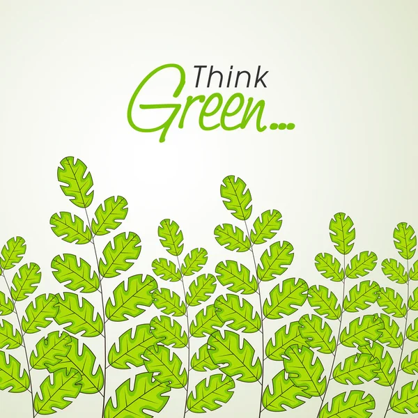 Grüne Blätter für die Rettung der Natur. — Stockvektor