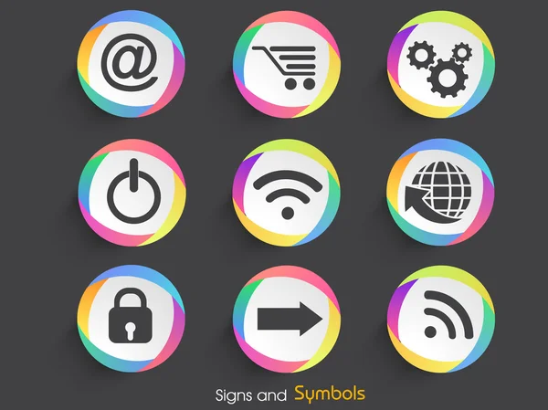 Set of web signs and symbols. — Stok Vektör