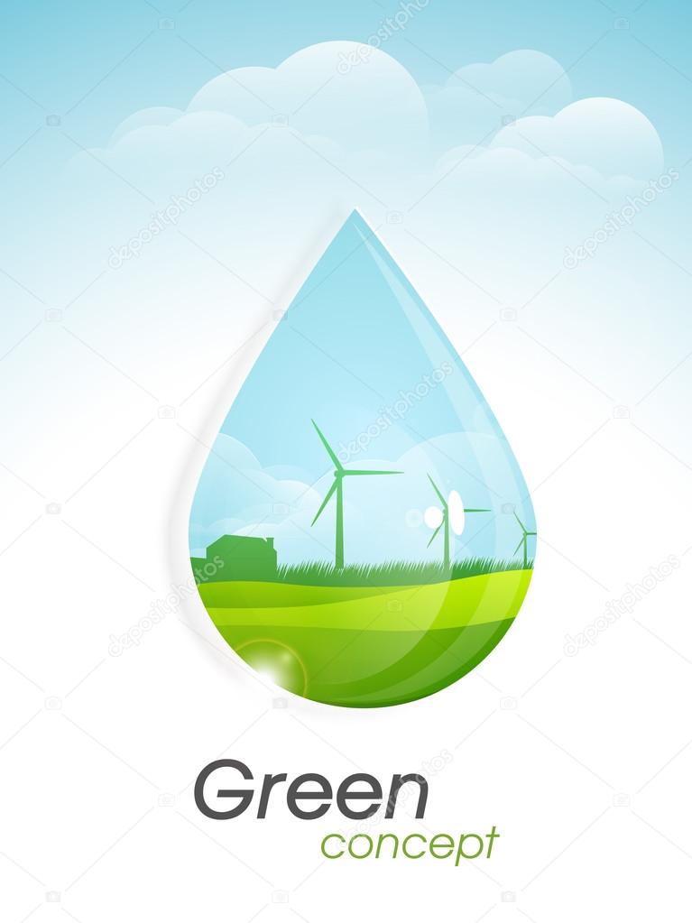 Template, banner or flyer for Go Green concept.