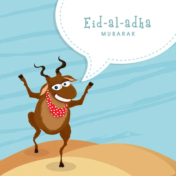 Funny goat for Eid-Al-Adha celebration. — Stockový vektor