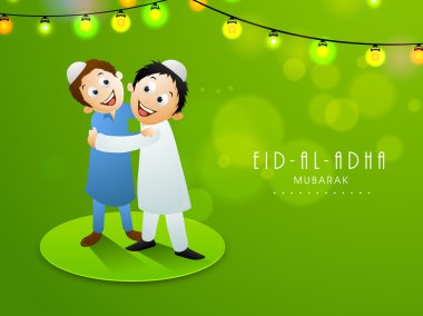 Cute kids celebrating Eid-Al-Adha festival.