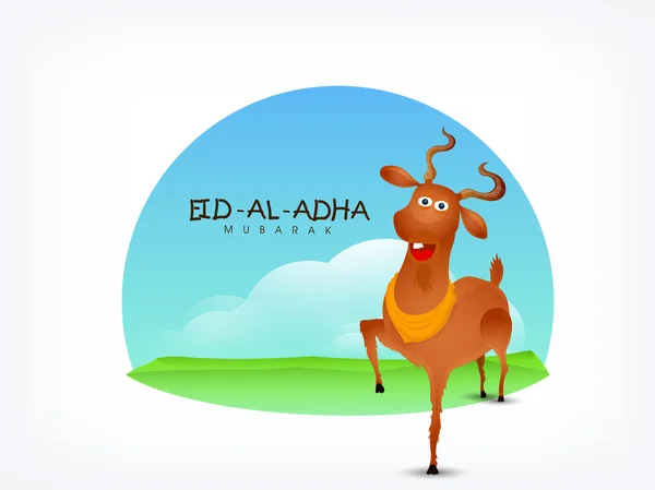 Eid-al-adha Feier mit Ziege. — Stockvektor