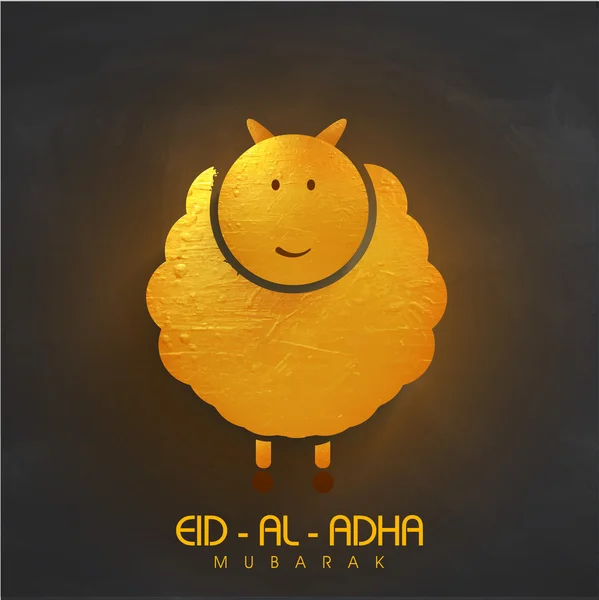 Creative golden sheep for Eid-Al-Adha celebration. — Stock vektor