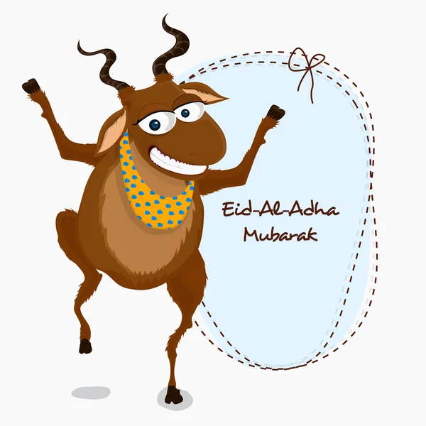 Eid-Al-Adha celebration with goat. — Stockvector