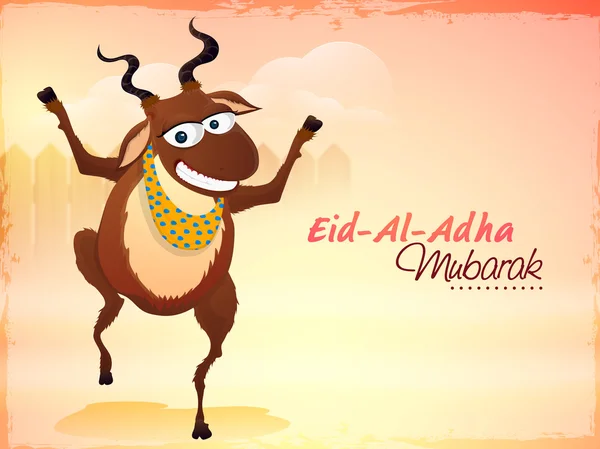Eid-al-adha Feier mit Ziege. — Stockvektor