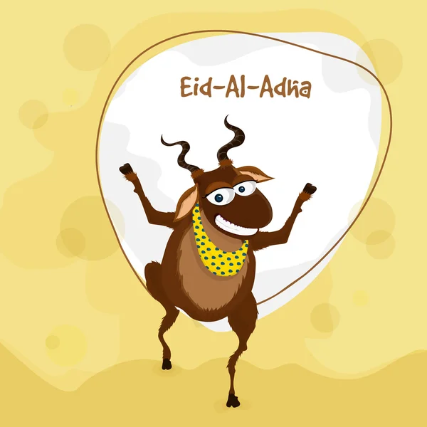 Eid-Al-Adha celebration with goat. — Stockvector