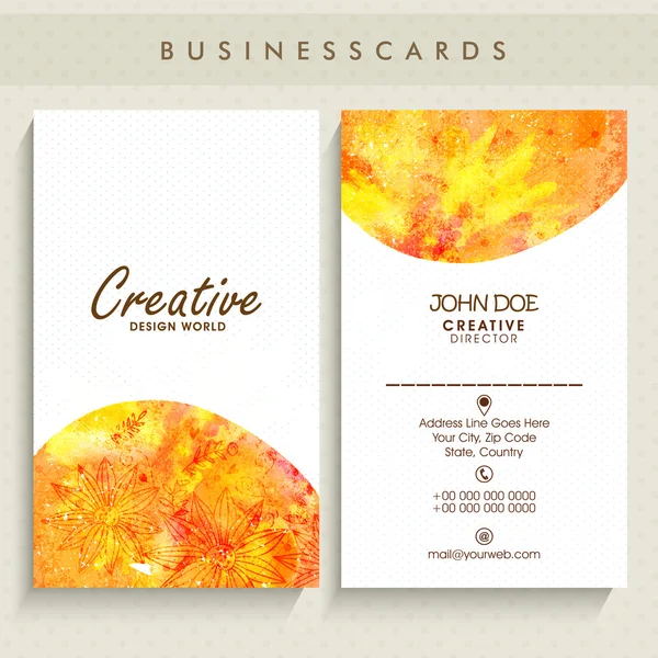 Vertical business card, name card or visiting card set. — Stock vektor