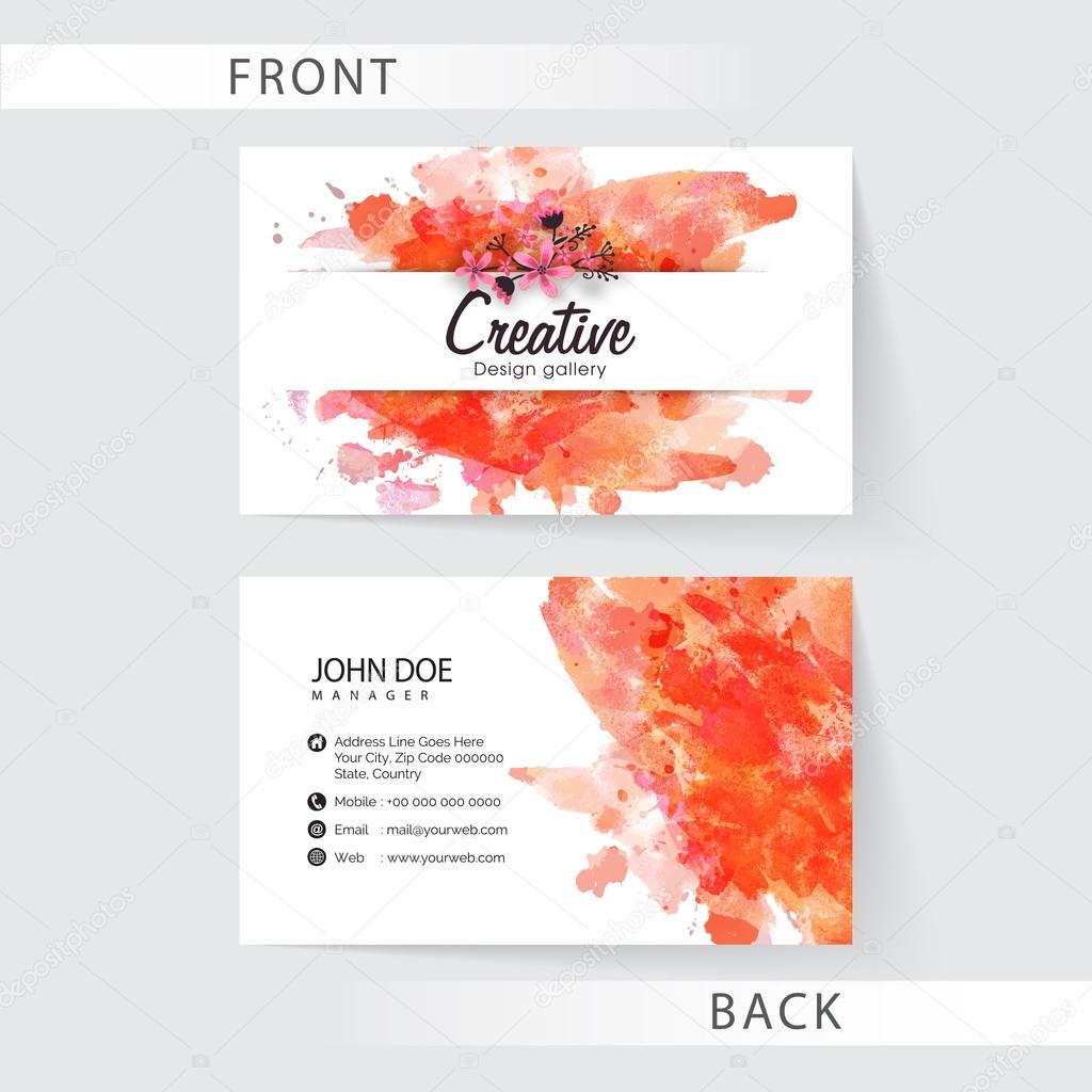 Creative business card or visiting card set.